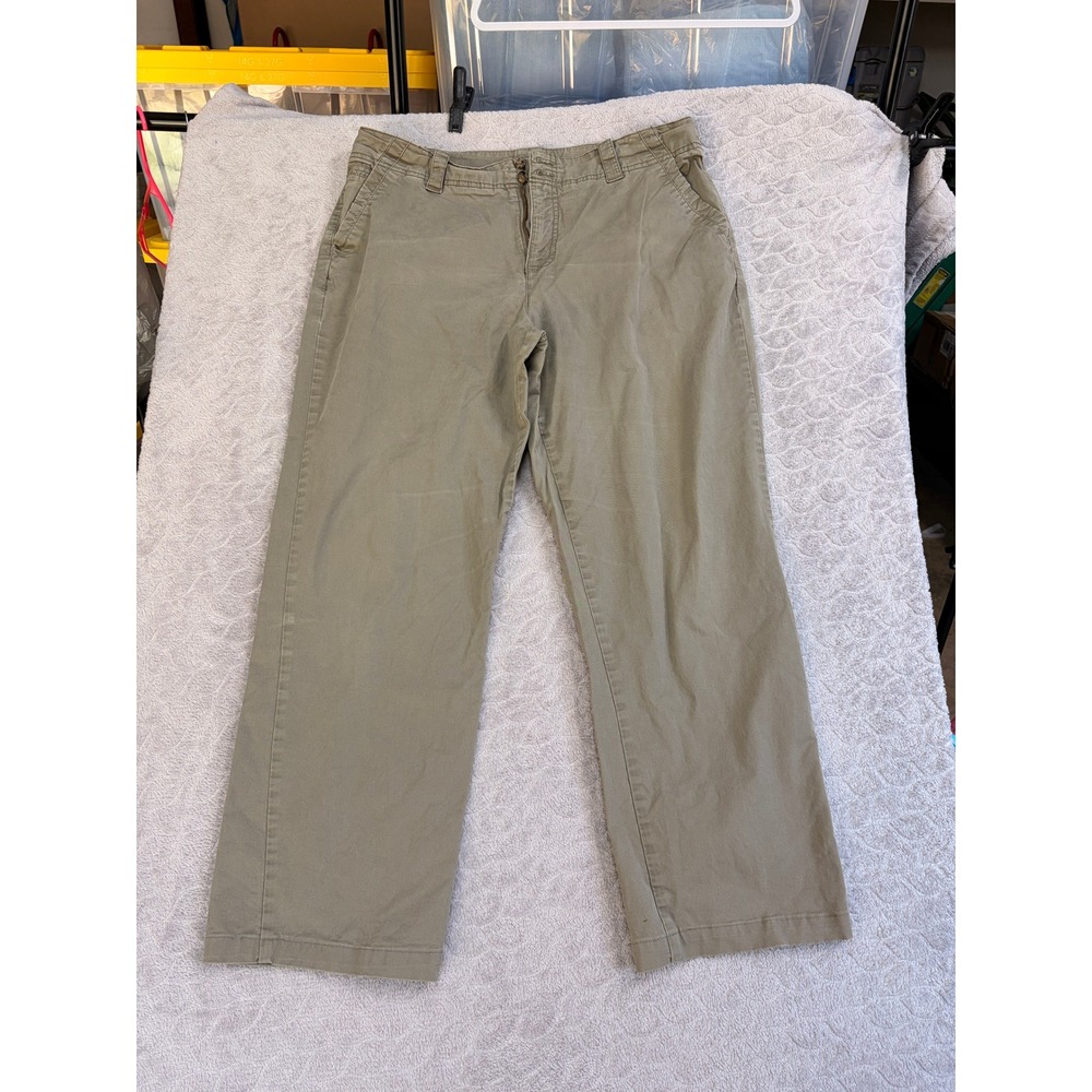Duck‎ Head Classic Womens Chino Pants Olive Green Khaki Straight Leg Size 16